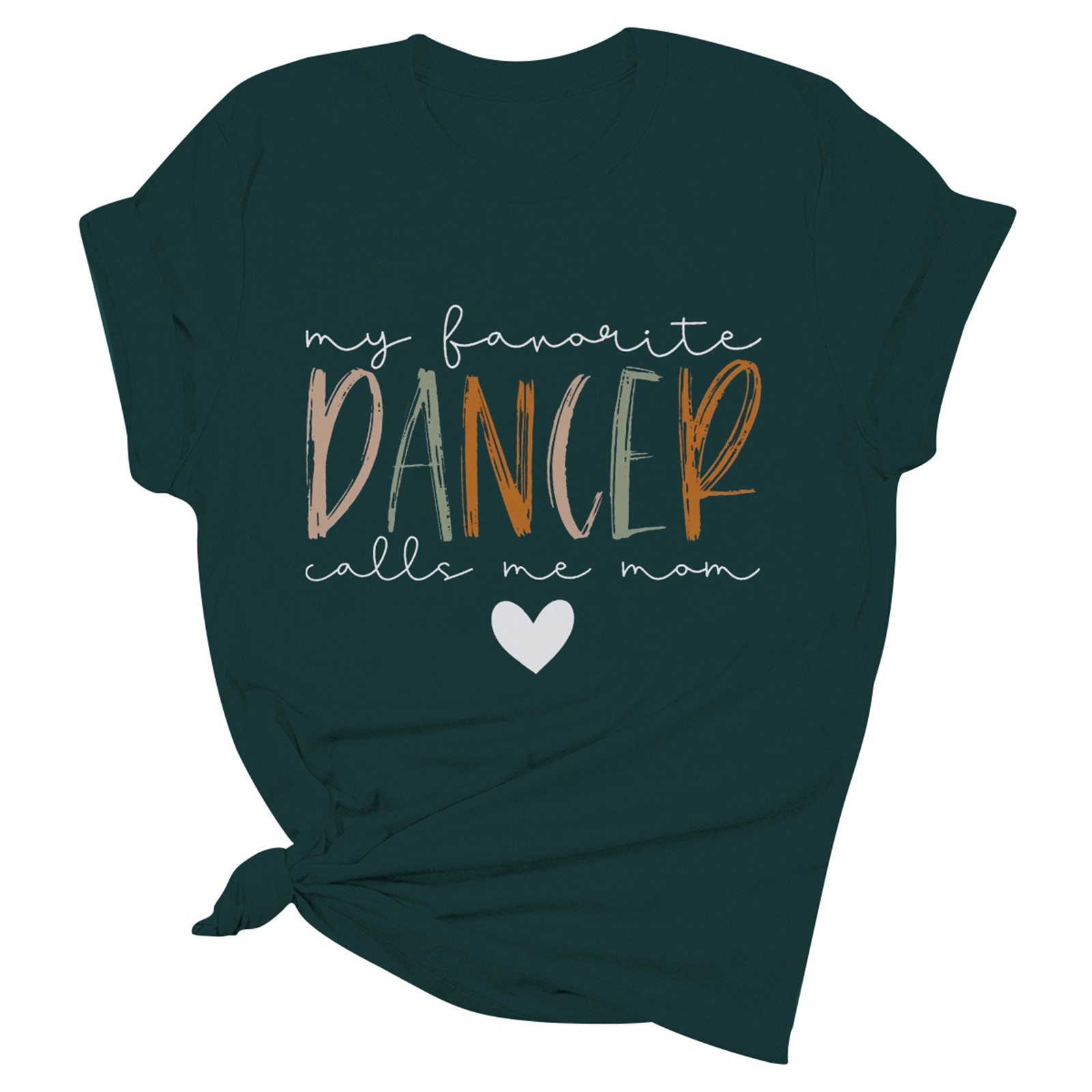 thumbnail image 4 of Camiseta «My Favorite Dancer Call Me Mom» (Mi bailarina favorita, llámame mamá): cuello redondo, estampado a doble cara, versátil para ocasiones informales y fiestas, lavable a máquina, corte favor, 4 of 4